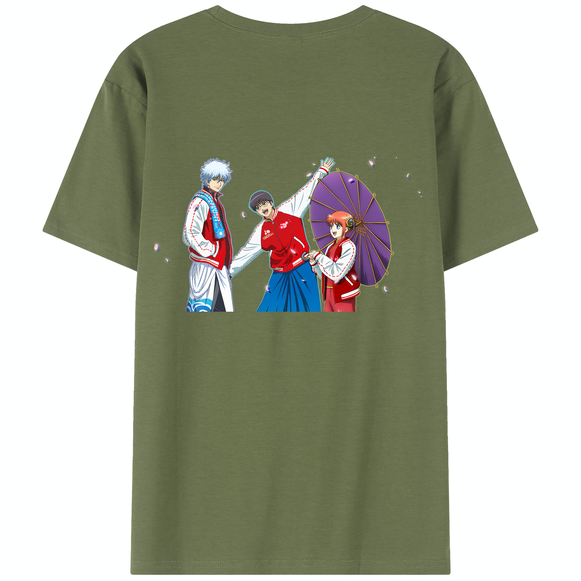 （画像用） ぎんたま 坂田銀時（さかたぎんとき） 神楽 志村新八（しむら しんぱち） GINTAMA Sakata Gintoki Kagura Shimura Shinpachi 綿100％半袖Tシャツ（背面プリント）